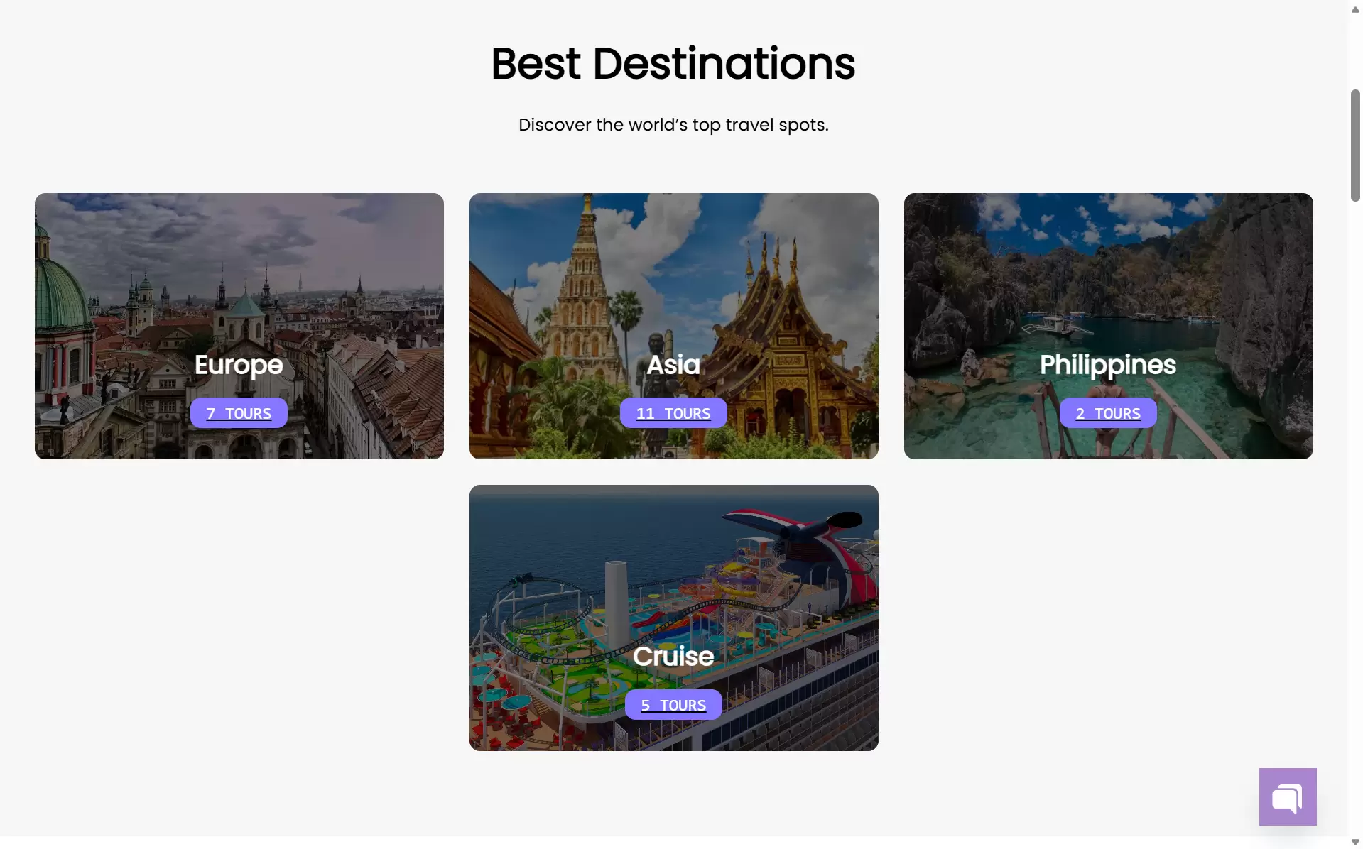 lg getaways travel and tours homepage