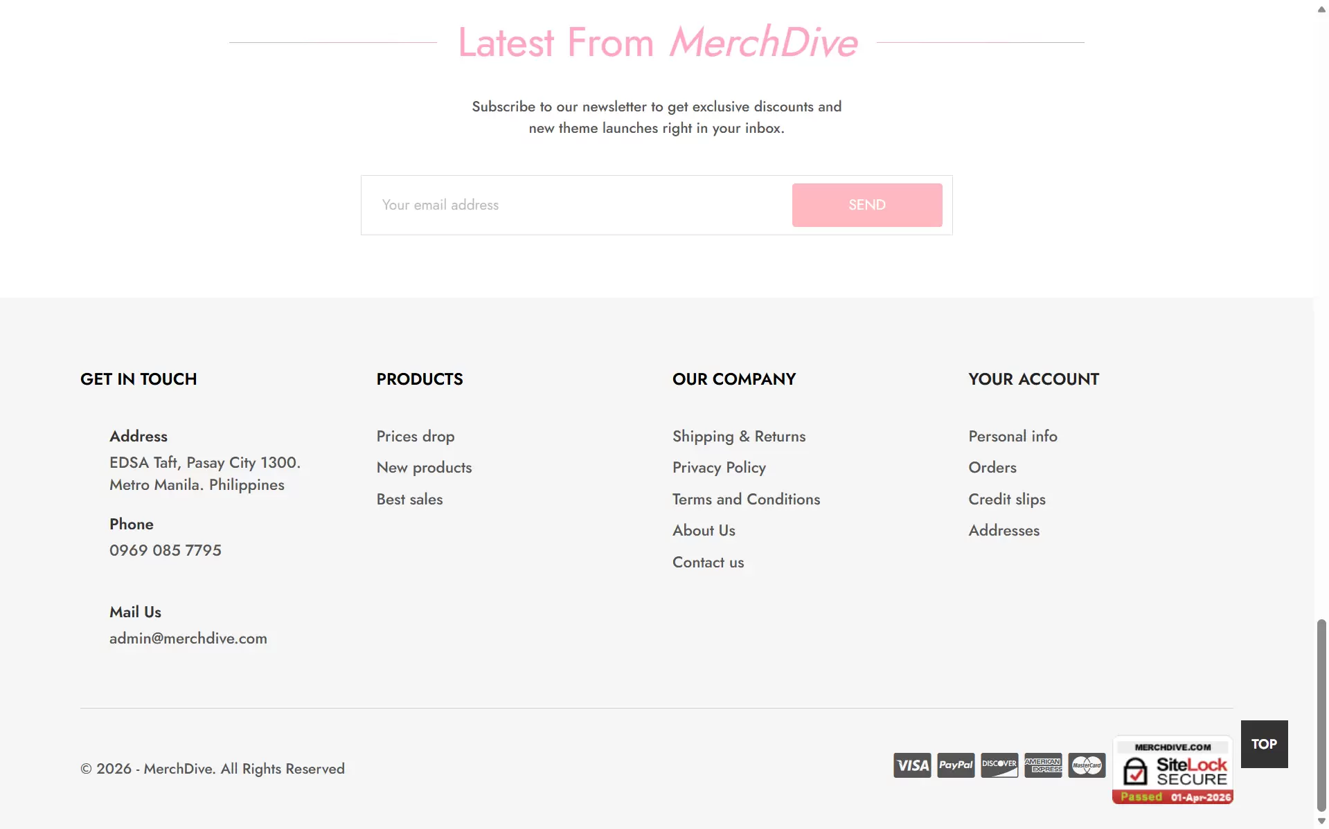 Merchdive Store